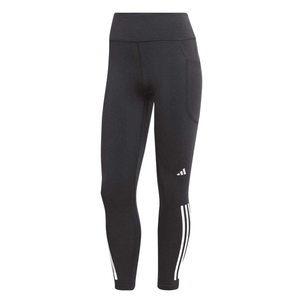 Adidas Womens/Ladies Daily Run 3 Stripes High Rise Leggings / Black